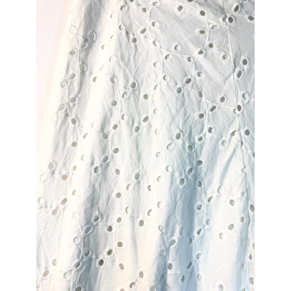 COMMENSE Women’s L White Eyelet Embroidered A-Line Maxi Skirt Lined - Picture 10 of 12